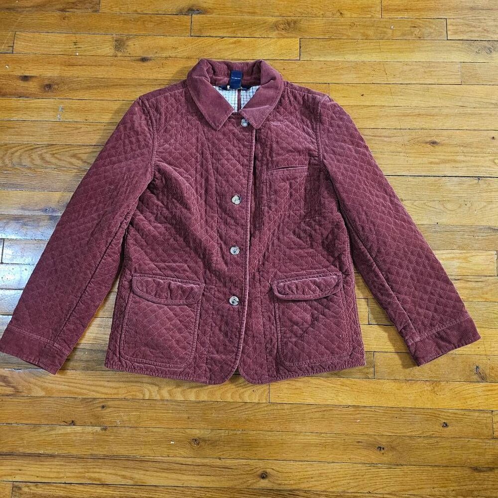 Brooks Brothers Womens Corduroy Field Jacket Rust Orange Size 14